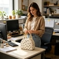 thumbnail image 3 of TAROFISH Unisex Corduroy Lunch Bag, Featuring a Reusable Insulated Lunch Box, A Water Bottle Pocket and Side Pockets; a Large-Capacity Reusable Insulated Bag, Ideal for Work, Picnics and Travel, 3 of 5