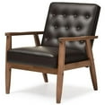 thumbnail image 1 of Baxton Studio Sorrento Faux Leather Tufted Reception Chair in Brown, 1 of 6