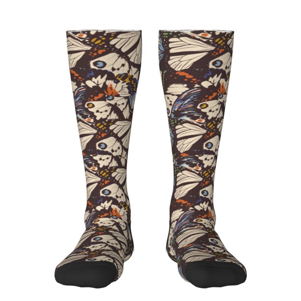 Fotbe Vector Butterflies Calcetas Divertidas Estampadas para Hombre y Mujer, Calcetas de Algodón hasta la Rodilla para Caminar, Correr, Enfermería y Embarazo