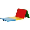 thumbnail image 2 of BalanceFrom 8ftx4ftx2in 4-Panel Folding Gymnastics Mat w/ 8ft Balance Beam, Multicolored, 2 of 12