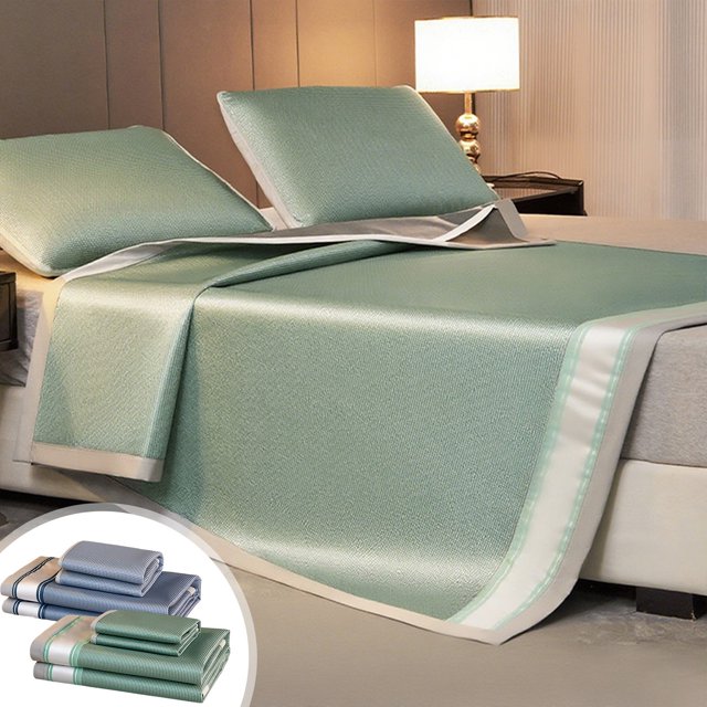 Juego de Sábanas Ice Silk Cool con Funda de Almohada | Sábana de Verano | Sábana Suave | Azul | 200 X 90 Cm | 1 Funda de Almohada | 900 G