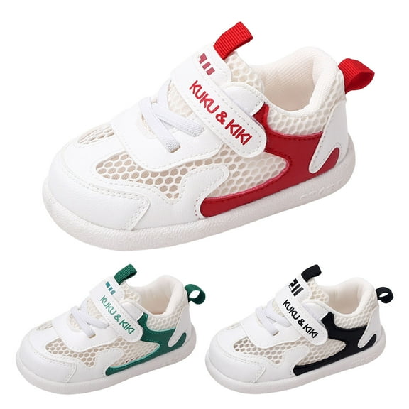 Akiihool Toddler Sneakers Baby Sneakers Girls Boys Lightweight Breathable Mesh First Walkers Shoes (Black,9.5)