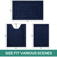 thumbnail image 6 of Bathroom Rugs Sets 3 Piece, Super Soft and Absorbent Non Slip Microfiber Toilet Bath Mat with U-Shaped (Navy Blue), 6 of 8