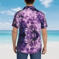thumbnail image 5 of Lilac Flowers Mens Hawaiian Shirt Short Sleeve Casual Button Up Tropical Summer Beach Shirt, 5 of 9