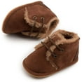 thumbnail image 2 of Baby Warm Booties Newborn Boy Girl Boots Cozy Fur Shoes Lace Up Toddler Booties First Walker Winter Crib Boots, 2 of 5