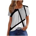 thumbnail image 2 of ALLLIST Short Sleeve Womens Tops Under $10 Graphic Crew Neck Gray T-Shirts Women Blouses Dressy Casual, 2 of 4