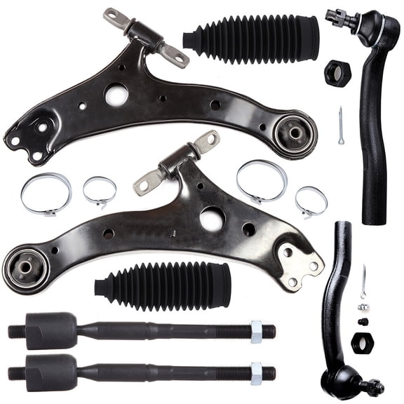SCITOO 8pcs Front Suspension Kit Lower Control Arm Assembly Inner Outer Tie Rod Ends w/Steering Boots Fit For 2002-2003 For Lexus ES300 2002-2003 For Toyota Camry