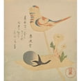 thumbnail image 2 of Kubo Shunman 15x16 Black Ornate Wood Framed Double Matted Museum Art Print Titled - Candy in the Shape of Bird, Eggplant And&nbsp;Adonis (ca.&nbsp;1810), 2 of 5