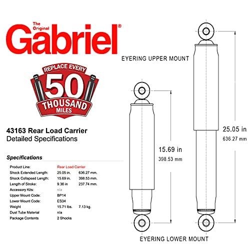 Gabriel 43099 Load Carrier Rear Variable-Rate Coilovers 