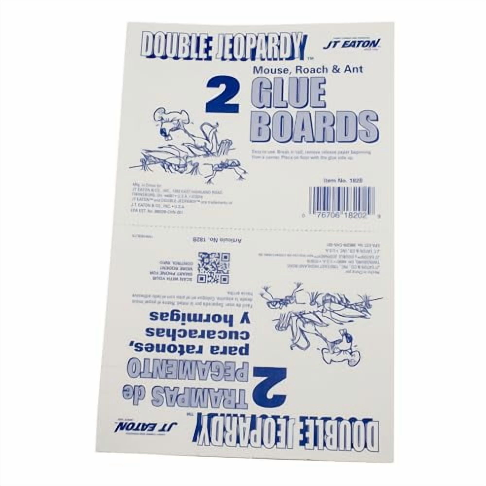 JT Eaton Double Jeopardy Glue Board with Release Paper - Trap for Mice and Insects - 72 Ct