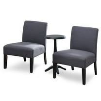 Furniture of America Lapira Wood 3-Piece Accent Table and Chair Set in Gray