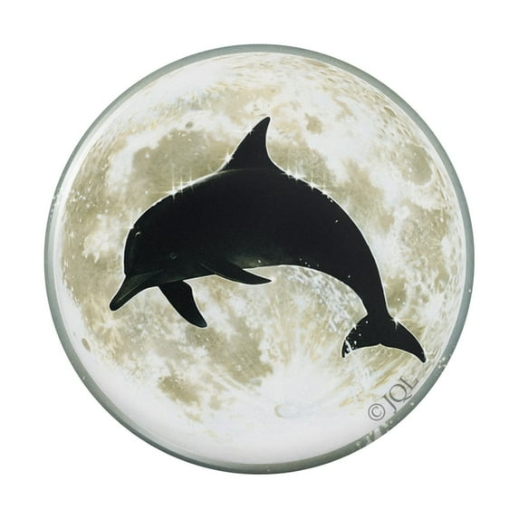 Dolphin Jumping Moon Ocean Night Silhouette Kitchen Refrigerator Locker Button Magnet