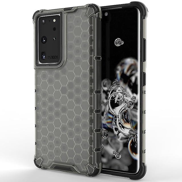 Funda protectora de PC y TPU a prueba de golpes con diseño de panal para Samsung Galaxy S21 Ultra 5g (blanca)