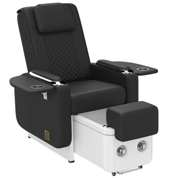 Multifunctional Electric Pedicure Spa Chair Massage Recliner Manicure Nail Art Station Salon Beauty Spa Tattoo with Smart Foot Bathtub(Black)