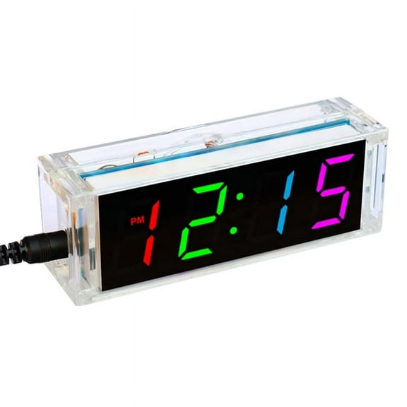 Colorful Digital Clock Electronic Kit DIY Parts Component Set Electronic Clock Welding Making Experiment Kit