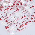 thumbnail image 2 of hojas de pegatinas para uñas, San Valentín, diseño de uñas, calcomanías autoadhesivas, amor, rosas, flores, estampados, rojo y blanco, suministros para uñas, diseño de uñas, decoración, accesorios, 2 of 5