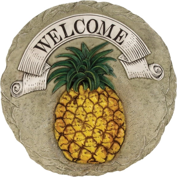 PINEAPPLE WELCOME STEP STONE / DECORATIVE WALL PLAQUE