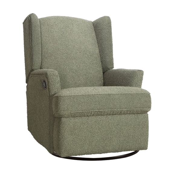 Second Story Home Hemingway Upholstered Wingback Swivel Gliding Recliner - Sage Boucle