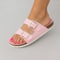thumbnail image 3 of Cushionaire Lang Slip On Cork Footbed Sandals for Women – Comfortable Slides with Adjustable Buckle, Casual Summer Sandals for Women, 3 of 9
