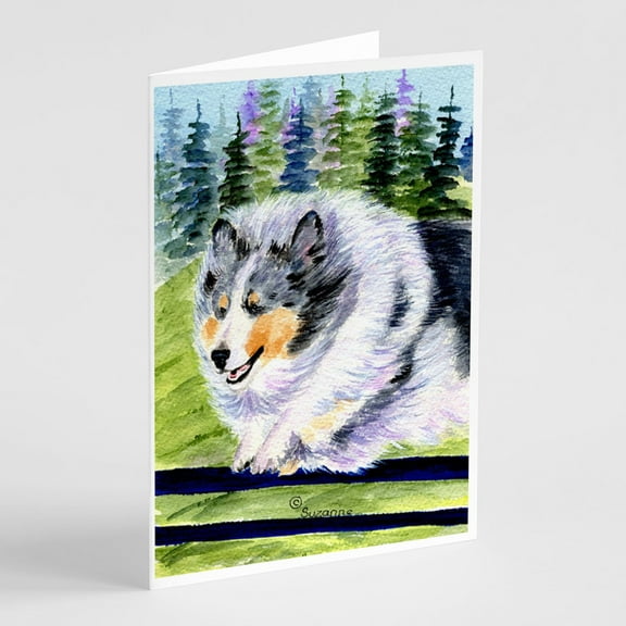 Sheltie Greeting Cards and Envelopes Pack of 8
