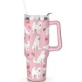 thumbnail image 2 of Cute Dog Design 40oz Tumbler with Handle - Double Wall Insulated Coffee Mug for Women - Dog Mom Gift Travel Cup with Straw, 2 of 7