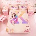 thumbnail image 5 of meiyoeat Personalized Monogram K Bed Sheets,Vintage Plant Floral Full Size Sheets For Girl,4pcs,1 Flat Sheet,1 Fitted Sheet and 2 Pillowcases, 5 of 6