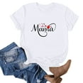 thumbnail image 3 of WREESH Women's Graphic Crew Neck T-Shirt Summer Fashion Short Sleeve Blouse White, 3 of 4
