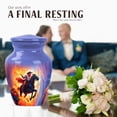 thumbnail image 4 of JAGASY Cowboy Memorial Mini Urn for Boys - Purple Flowers Urns for Human Ashes Keepsake - Horse Riding Sunset Decorative Urns for Girl - Funeral Cremation Urn for Friend - (3 Inch), 4 of 7