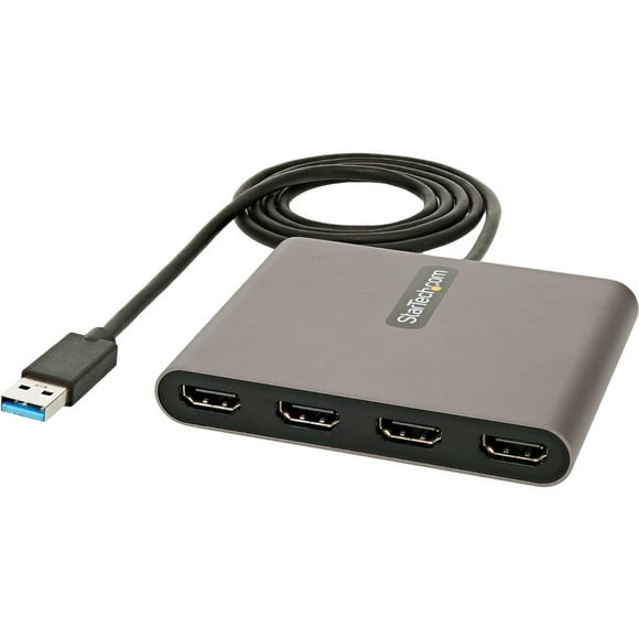 StarTech.com USB 3.0 to 4x HDMI Adapter - External Video & Graphics Card - USB Type-A to Quad HDMI Display Adapter Dongle - 1080p 60Hz - Multi Monitor USB A to HDMI Converter - Windows Only