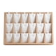 thumbnail image 2 of Exhibidor de joyas de madera con 18 rejillas para colgar collares y colgantes Blanco, 2 of 9