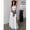 White, variant on Womens White Boho High-Slit Tiered Maxi Skirt Cotton Elastic Waist Lace