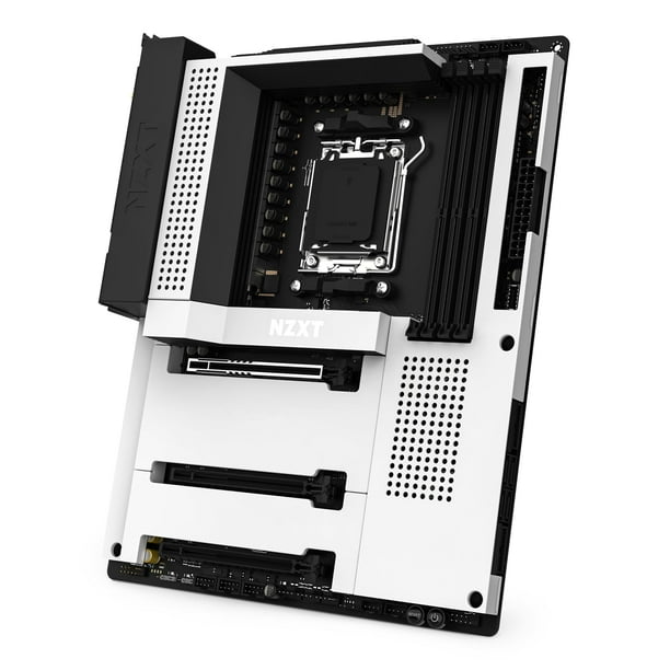 NZXT N7 B650E - Chipset AMD B650 - Compatible con CPU AMD Ryzen 9000 series 8000 y 7000 (Socket AM5) - Placa base para juegos ATX - Escudo de E/S trasero integrado - DDR5 - Wi-Fi 6E - Blanco