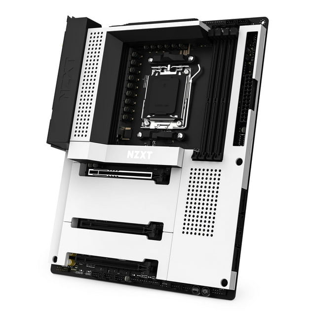 NZXT N7 B650E - Chipset AMD B650 - Compatible con CPU AMD Ryzen 9000 series 8000 y 7000 (Socket AM5) - Placa base para juegos ATX - Escudo de E/S trasero integrado - DDR5 - Wi-Fi 6E - Blanco