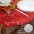 thumbnail image 3 of Red Gold Marble Round Tablecloth, Fitted Table Cover with Elastic for 55"-60" Round Tables, Modern Abstract Marble Crack Texture Table Cloth Outdoor Indoor Dinning Party Waterproof Tablecloths, 3 of 7