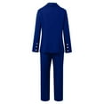 thumbnail image 7 of Wiicoznt 2 Piece Pant Suits for Women Dressy Business Outfits Deep V-Neck Button Blazer Wide Leg Pants Solid Color Work Sets with Pockets, 7 of 7