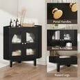 thumbnail image 6 of Vividwood Floor Corner Cabinet with Doors and Shelves, Fluted Storage Cabinet Freestanding Corner Cabinet for Bathroom, Kitchen, Living Room, Black, 6 of 8