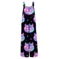 thumbnail image 5 of Evdexr Womens Halloween Rompers 2026 Witch Hat Pumpkin Printed Jumpsuits Sleeveless Square Neck Wide Leg Pants Casusl Loose Fit Costumes with Pockets 2XL, 5 of 6