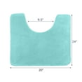 thumbnail image 4 of Clara Clark Bath Mat Bathroom Rug - Absorbent Memory Foam Bath Rugs - Non-Slip, Thick, Cozy Velvet Feel Microfiber Bathrug, Plush Shower, Toilet- Floor Bathmats Carpet - Aqua - Contour Size 24"x20", 4 of 5