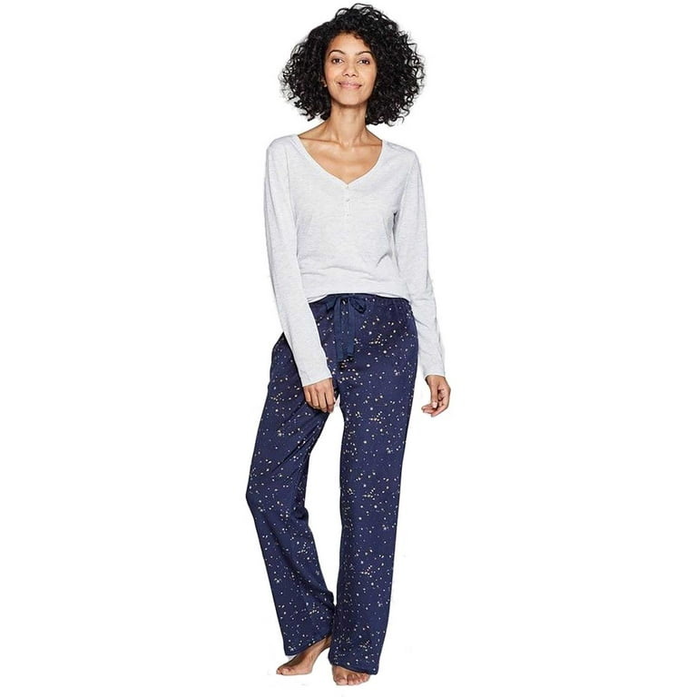 Stars Above Women's Henley Super Soft Sleep Pajama 2 Piece Set (X-Large,  Heather Grey) 