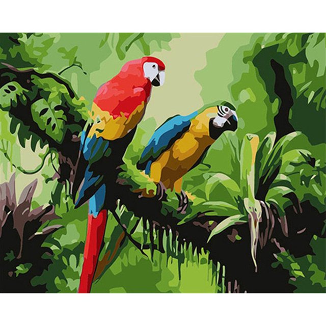 Cuadros Decorativos Pájaro 50x40cm pintura al óleo por números cuadro pintura DIY Tmvgtek embutido en tela