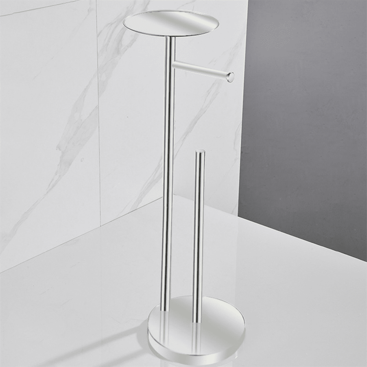 Freestanding Toilet Roll Holders Stainless Steel Anti-Rust Standing Toilet Paper Stand with Heavy, Brushed Gold,1 x Vertical roll holder,Brushed Gold