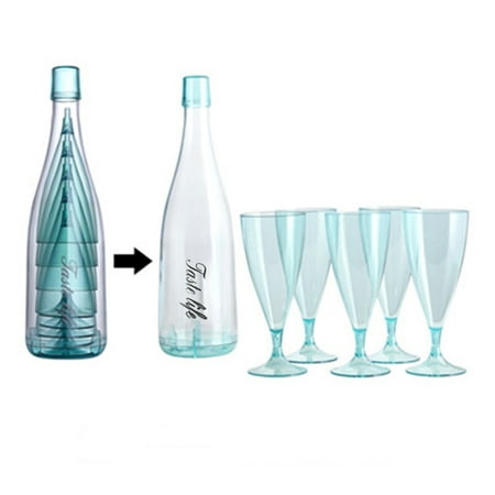 

Leylayray Champagne Gglass 6-Piece Cold Drink Juice Glass Plastic Cocktail Stemware For Kitchen