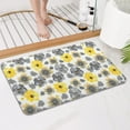 thumbnail image 4 of White Yellow Flower Gray Flower Pattern Bathroom Rugs Mat,Non Slip Microfiber Bathroom Rug,Rubber Backing,Soft Bathroom Mats for Bathroom Floor,Tub and Shower,17x27in(43x68cm), 4 of 5