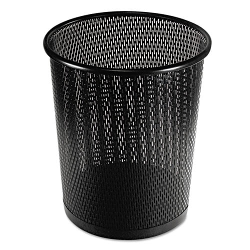 Urban Collection Punched Metal Wastebin, 20.24 oz, Perforated Steel, Black Urban Collection Punched Metal Wastebin, 20.24 oz, Perforated Steel, Black