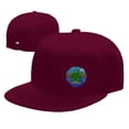 thumbnail image 4 of DouZhe Flat Brim Cap Snapback Hat, Cartoon Fishing Frog Prints Adjustable Red Adult Baseball Cap, 4 of 6