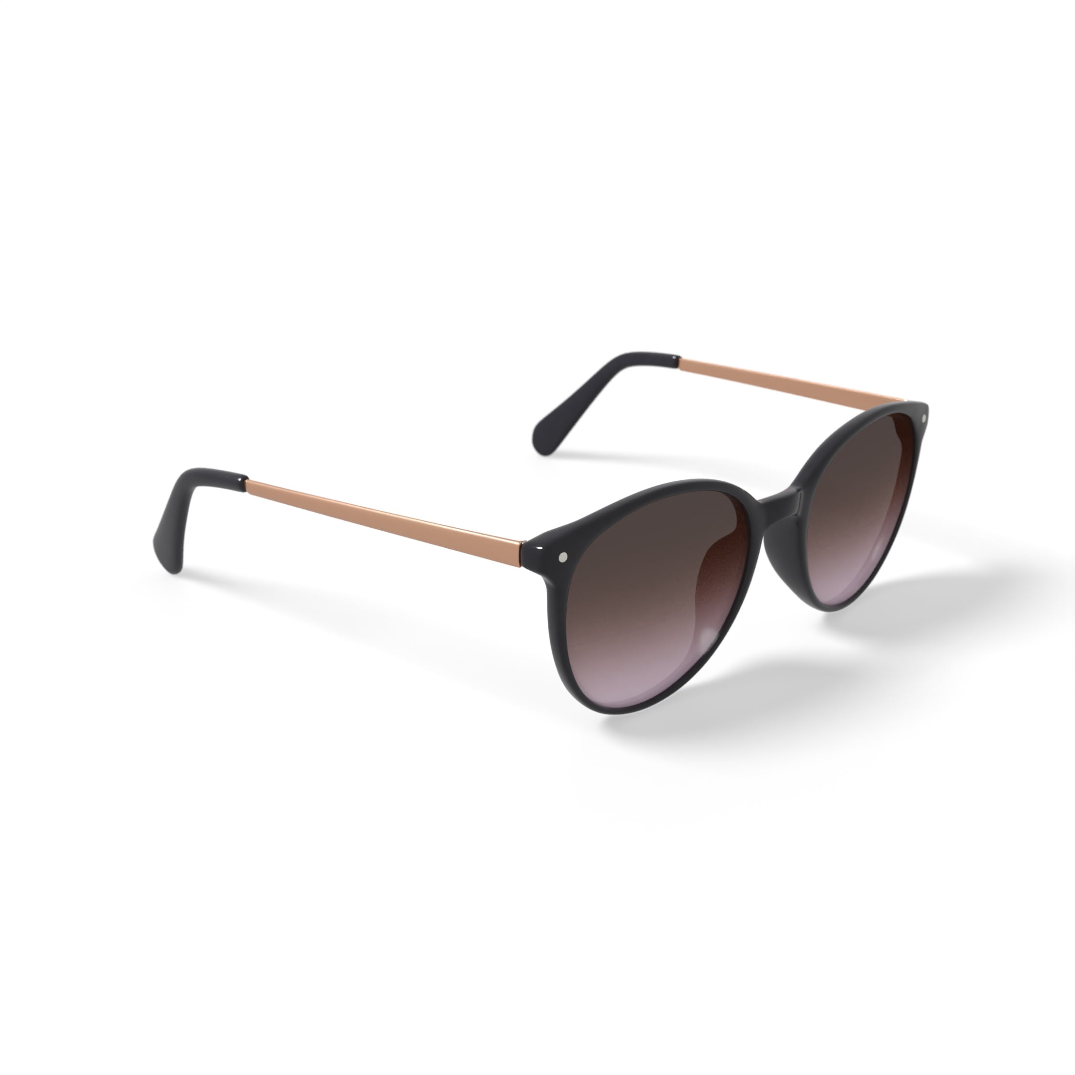 Harper and Roe HR3002 Sunglasses with Case, Shiny Light Gold, Round, Plastic, 51-20-140