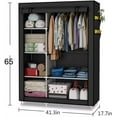 thumbnail image 5 of Livearty (TM) Portable Wardrobe Closet Clothes Organizer Non-Woven Fabric Cover with 6 Storage Shelves, 2 Hanging Sections and 4 Side Pockets, 5 of 5