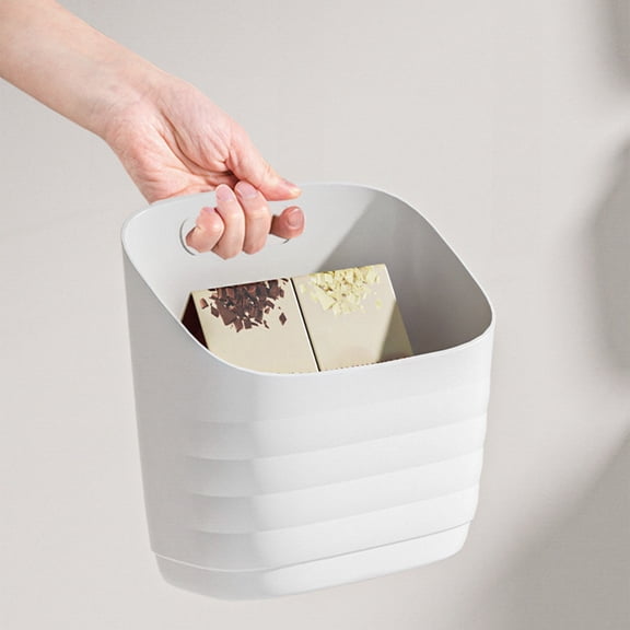 AUHomi Wall Hanging Storage Basket, Multi Layer Storage Basket, Kitchen Hanging Storage Basket, Wall Mounted Onion Garlic Ginger Organizer Punching Stackable for Bathroom (White)