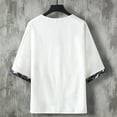 thumbnail image 4 of Men Summer Tops Colorful Undershirts Men Pocket Short Mens Athletic Long Sleeve Tee plus Size Olive Kimono Shirts Old Mens Shirt Lady Summer Shirts Neck Turtleneck Short Sleeved White 4XL, 4 of 9