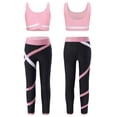 thumbnail image 5 of Sxiwei Kids Girls Sport Tank Top Bra with Leggings Set Athletic Gymnastics Dance Outfits Yoga Gym Pink 14, 5 of 6